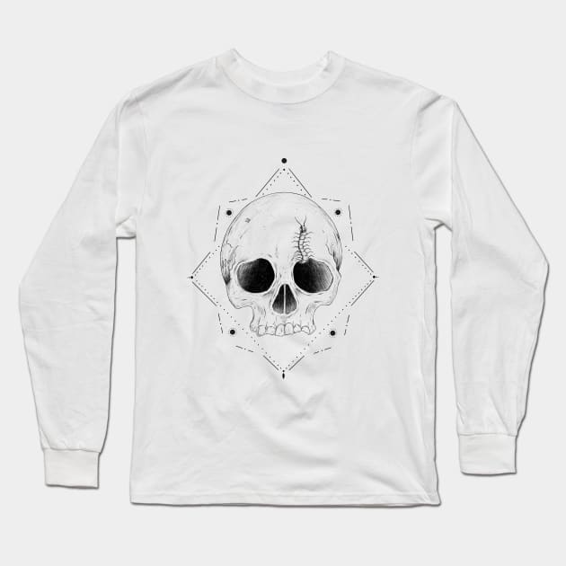 Edgy Skull Long Sleeve T-Shirt by Arumata